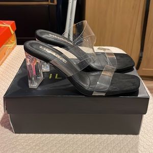 Black clear heels